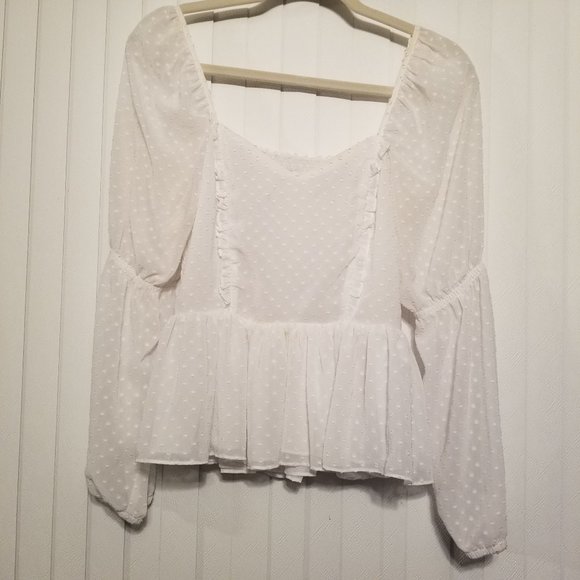 Express Swiss Dot Blouse Size Small - Picture 1 of 2